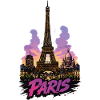 Paris Graffiti Skyline Neon