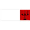 Gotische Kandelaber-Silhouette – Rot-weißer Minim