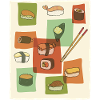 Sushi Mid-Century Pop Art