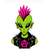 Alien Punk with Anarchy Symbol