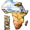 Africa Savannah Contour Map