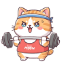 Cat does weight training