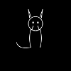 Minimalist cat on black