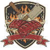 Flammendes Steakshield Tattoo