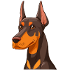 Doberman (Comic Portrait/Profile)