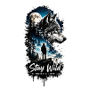 Moonlight wolf in the forest