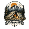 Mountain camping sunset