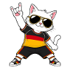 Germany Cat Sunglasses Flags Art