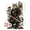 Samurai Katze Krieger Kampfkunst Design