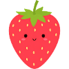 Kawaii Erdbeere mit Gesicht