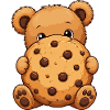 Cuddly bear with biscuit