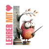 Teacher with Heart Owl Design