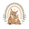 Lynx Family with Boho Rainbow