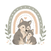 Wolf Family Boho Rainbow