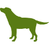 Green dog silhouette