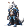 Wolf Hero in Blue Armor