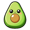 Kawaii Avocado Smiling