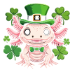 Axolotl in Leprechaun Hat