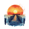 Sunset over the pier