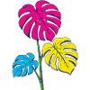 Bunte Monstera | Tropisches Blattmotiv 
