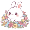 Rabbit with flowers