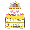 Pastel Birthday Cake Hearts