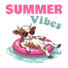 Summer Vibes Cow on a Wheel