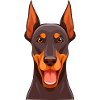 Doberman (comic portrait)