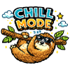 Chill Mode Sloth Cartoon