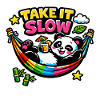 Panda in rainbow hammock