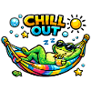 Chillout frog in hammock