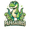 Papasaurus Dinosaur Dad Family Motif