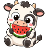 Kawaii Comic Cow with Cookie Candy