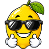 Cute cartoon lemon with thumbs up