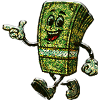 Green money notebook with a smile