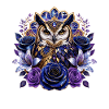 Royal owl rose in blue-violet