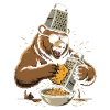 Bear with cheese grater pasta