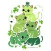 St Patrick's Day Green Cats Shamrock