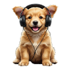 Kopfhörer-Puppy