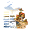 Conception de carte aquarelle du Michigan