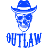 Outlaw Schädel mit Cowboyhut