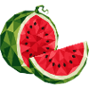 Geometric Watermelon | Polygon Fruit Motif