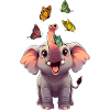 Elephant trumpets butterflies