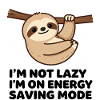 Lazy sloth in power saving mode