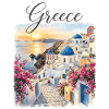 Greek coastal idyll with blue domes