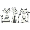 Katzen Trio im Doodle-Look