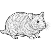 Komplexes Linienkunst-Hamstermuster