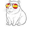 Capybara Spain Spanish Flag Sunglasses
