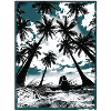 Beach Palm Trees Sun Sea