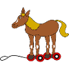 Horse with Roller Skates Cartoon